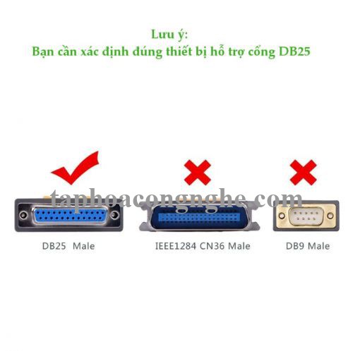 Ugreen 20795 3M màu Đen Cáp tín hiệu chuyển đổi USB 2.0 sang DB25 âm cao cấp US167 30020795